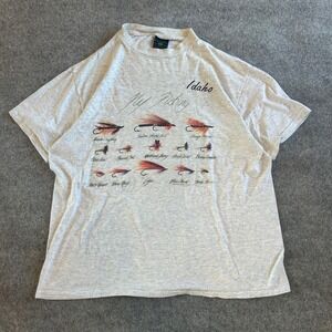 Vintage Robert Allan Fly Fishing Idaho Bait Single Stitch T-Shirt Adult XL